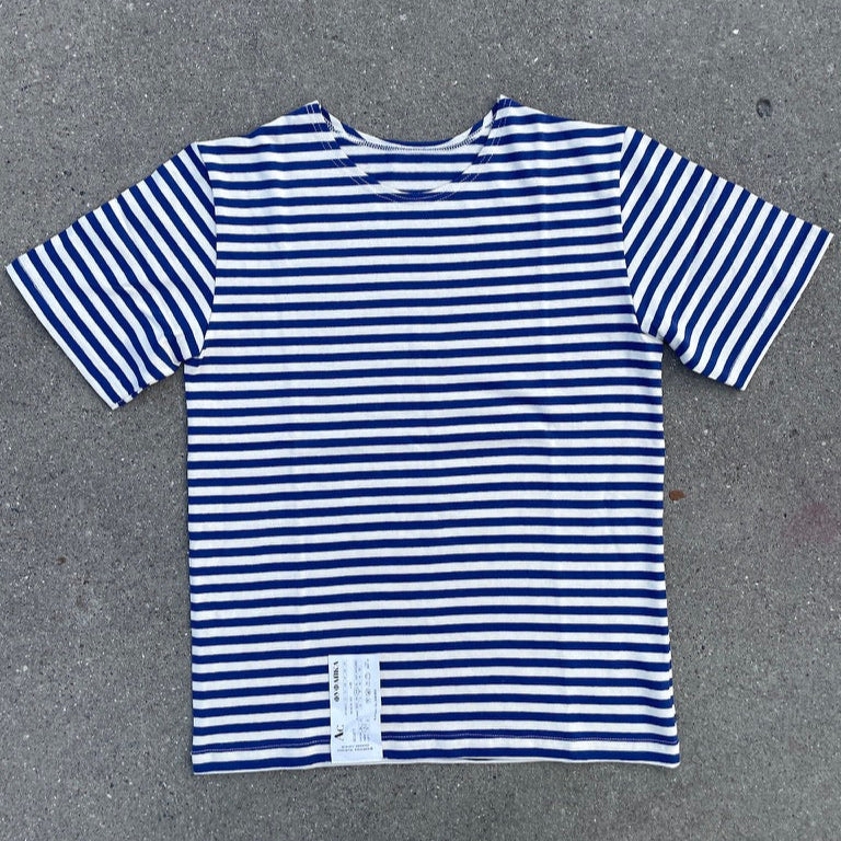 Light Blue/White Striped Telnyashka - Short Sleeve