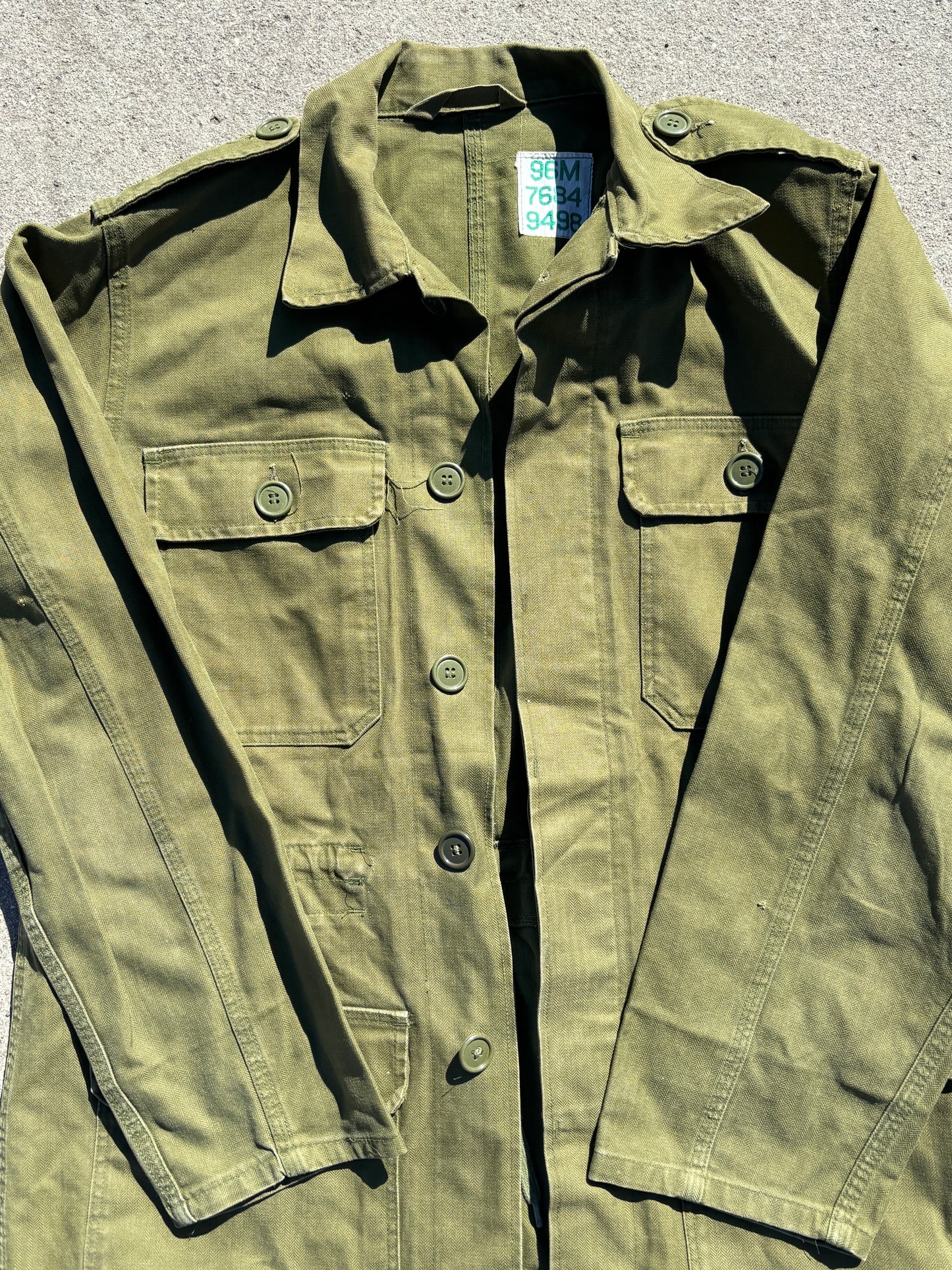 Danish Army Olive Green Herringbone M66 Jacket