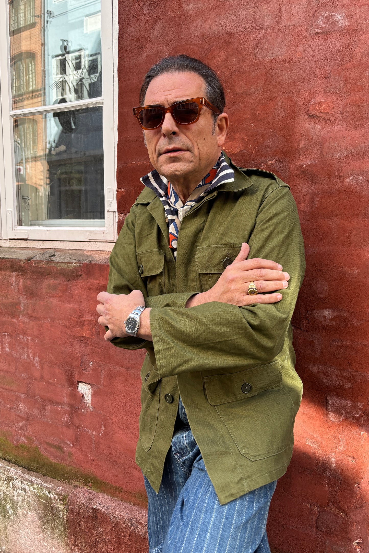 Danish Army Olive Green Herringbone M66 Jacket