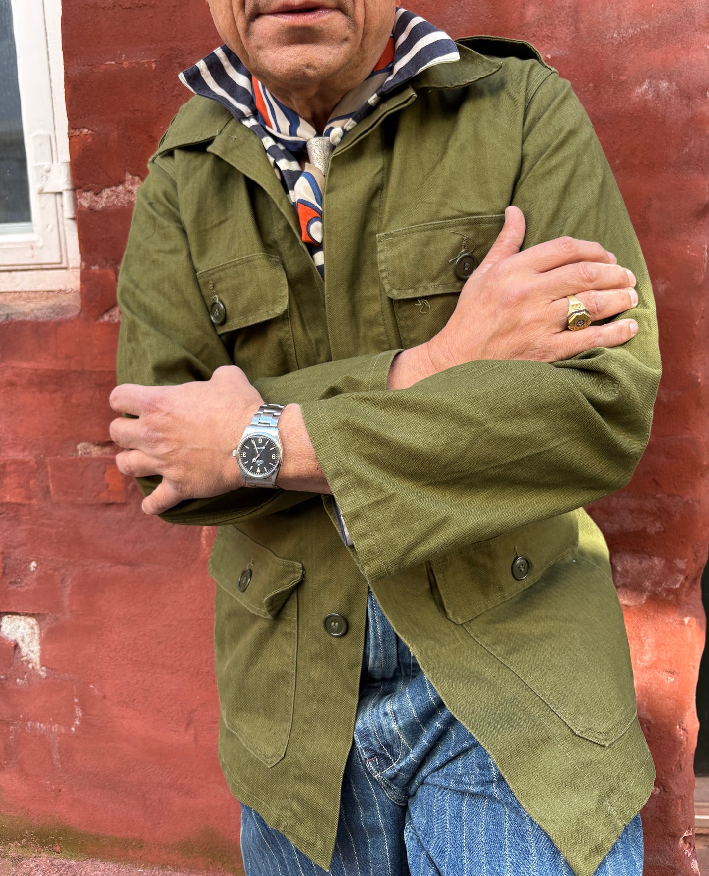 Danish Army Olive Green Herringbone M66 Jacket