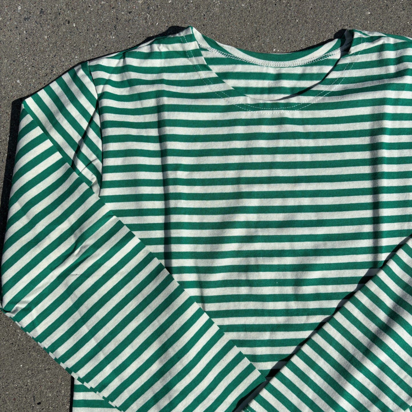 Green/White Striped Telnyashka - Long Sleeve