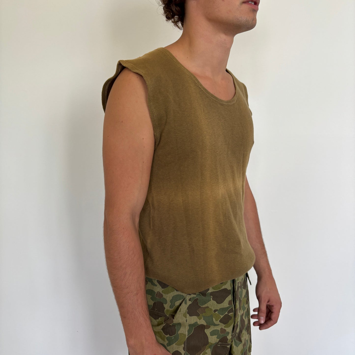50's Danish Sunfaded Navy Tank Top