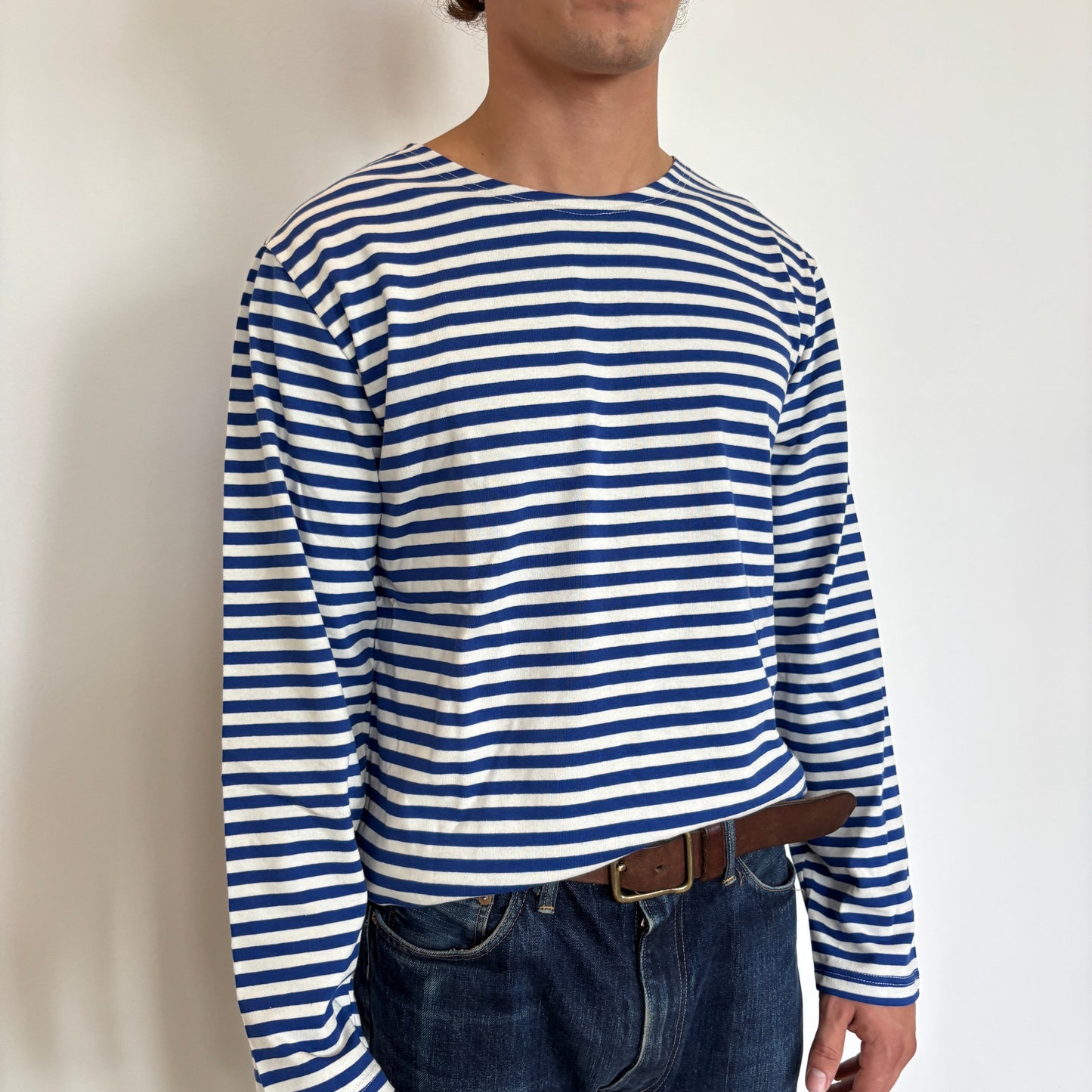 Light Blue/White Striped Telnyashka - Long Sleeve