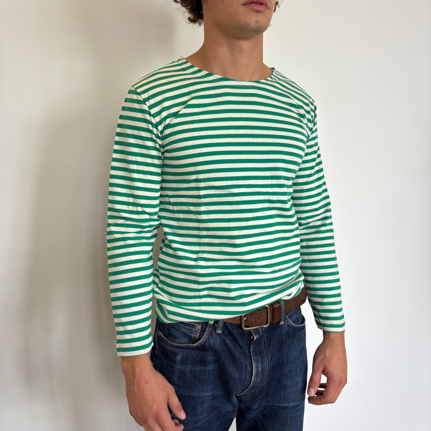 Green/White Striped Telnyashka - Long Sleeve