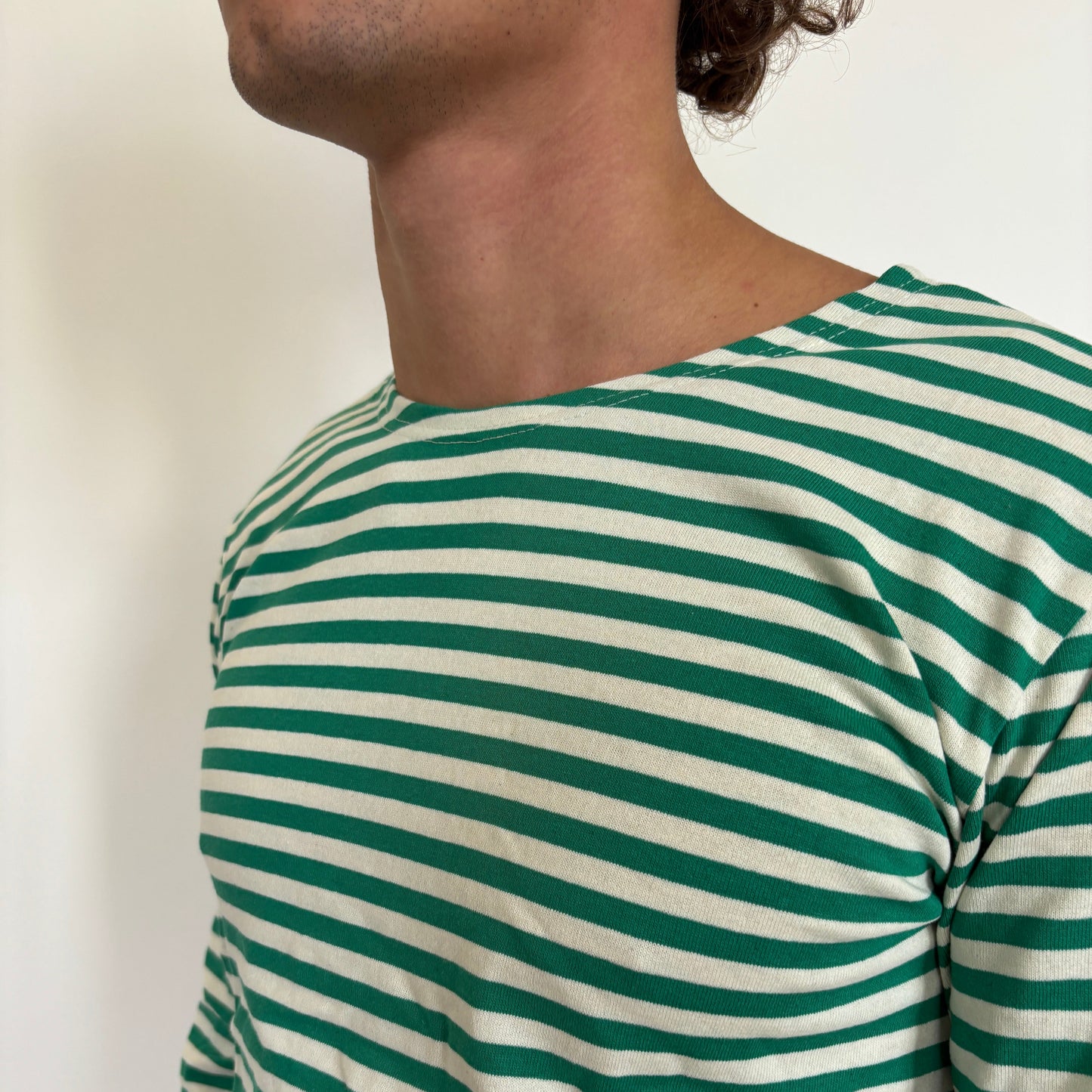 Green/White Striped Telnyashka - Long Sleeve