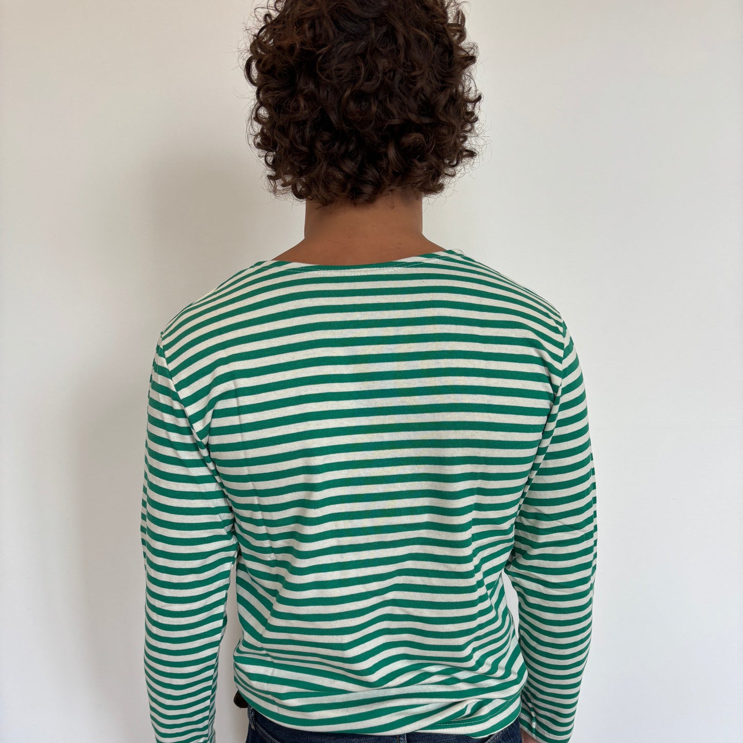 Green/White Striped Telnyashka - Long Sleeve