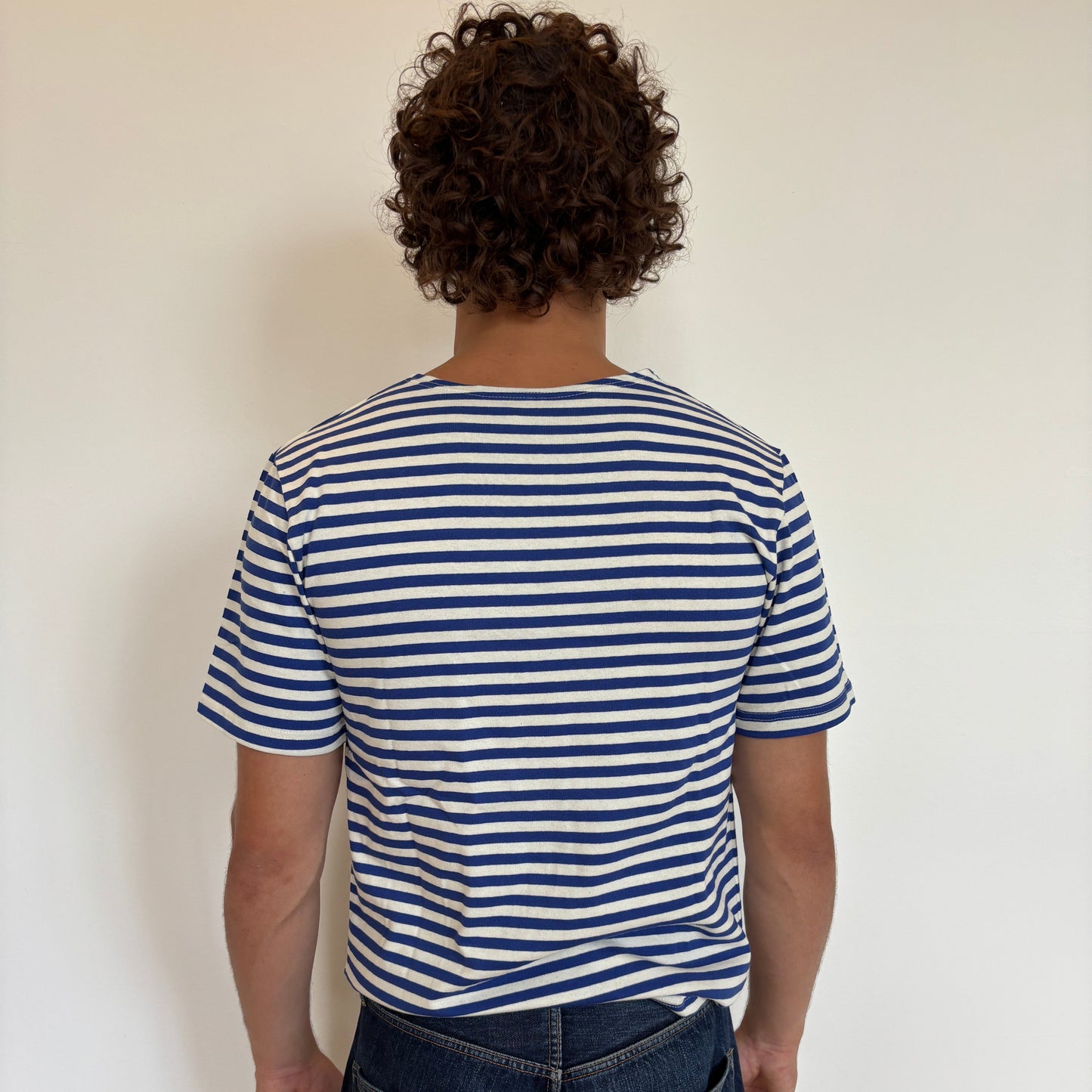 Light Blue/White Striped Telnyashka - Short Sleeve