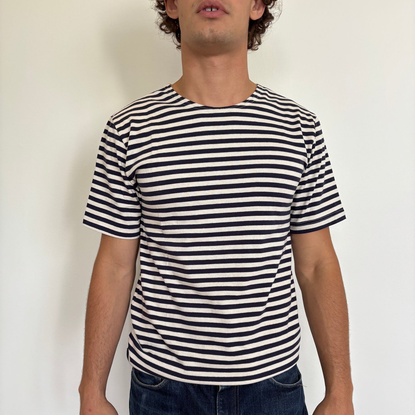 Navy/White Striped Telnyashka - Short Sleeve