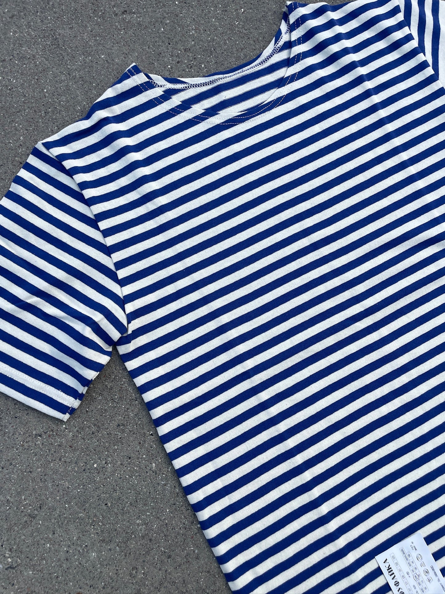 Light Blue/White Striped Telnyashka - Short Sleeve