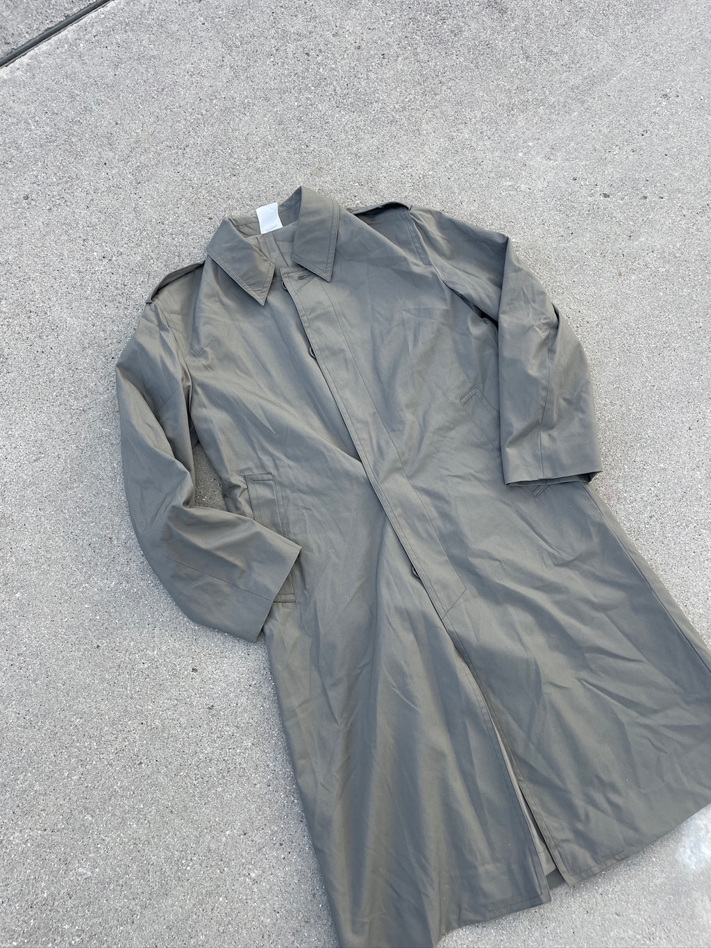 90's Olive Green French Trench Coat