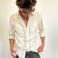 Striped Italian Military Prisoner Shirt - Off White