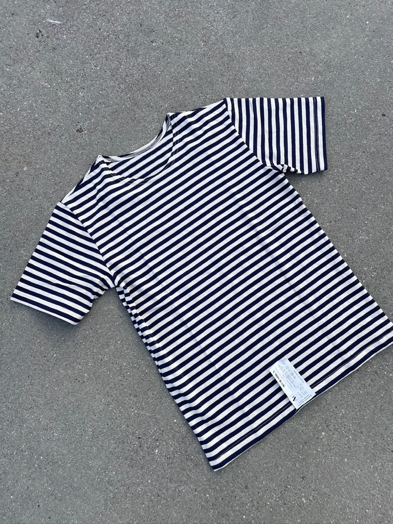 Navy/White Striped Telnyashka  - Short Sleeve