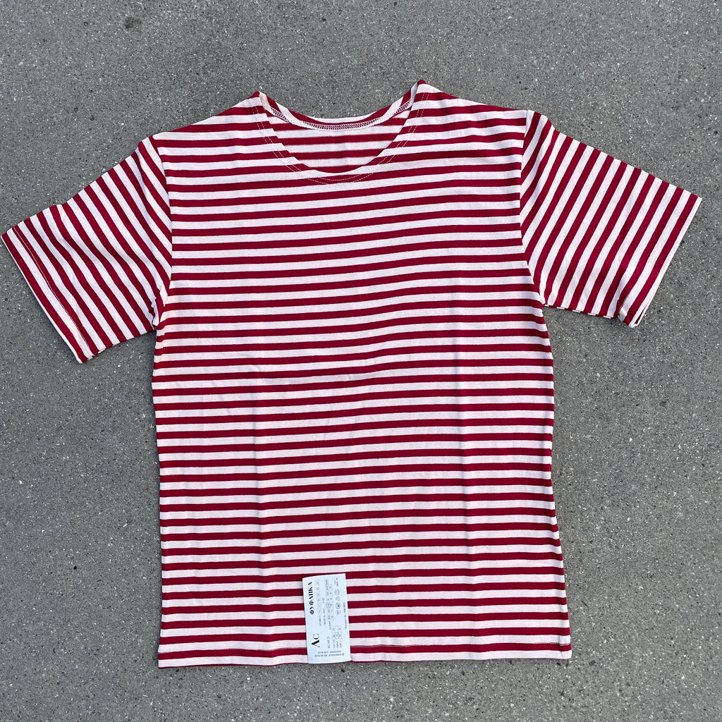 Red/White Striped Telnyashka - Short Sleeve