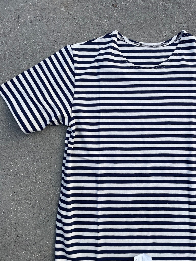 Navy/White Striped Telnyashka  - Short Sleeve