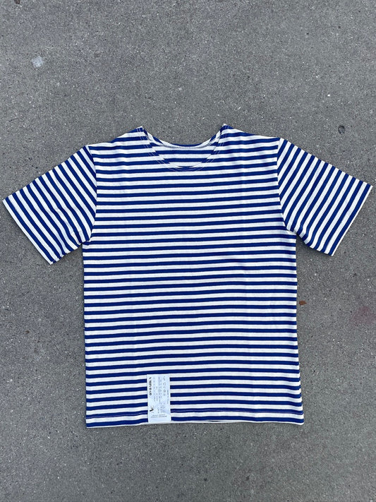 Light Blue/White Striped Telnyashka - Short Sleeve