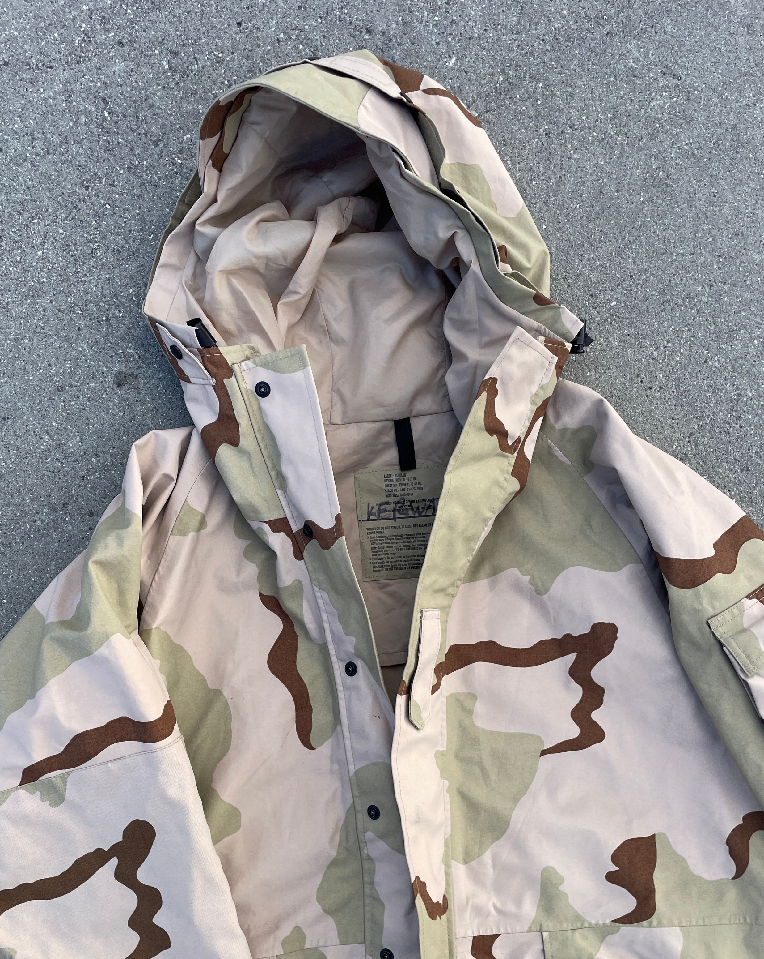 Cold Weather Parka Large Regular Desert Camouflage Waterproof shops 8415-01-470-2828