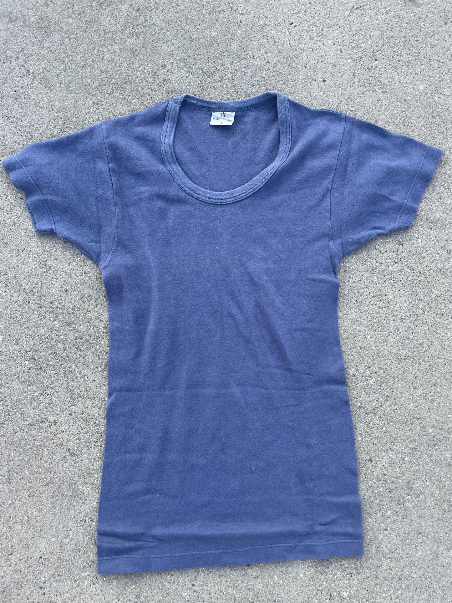 Danish 80’s Deadstock  Navy Tee Indigo Blue