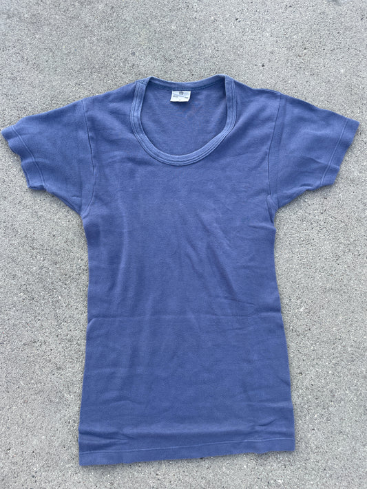 Danish 80’s Deadstock  Navy Tee Indigo Blue