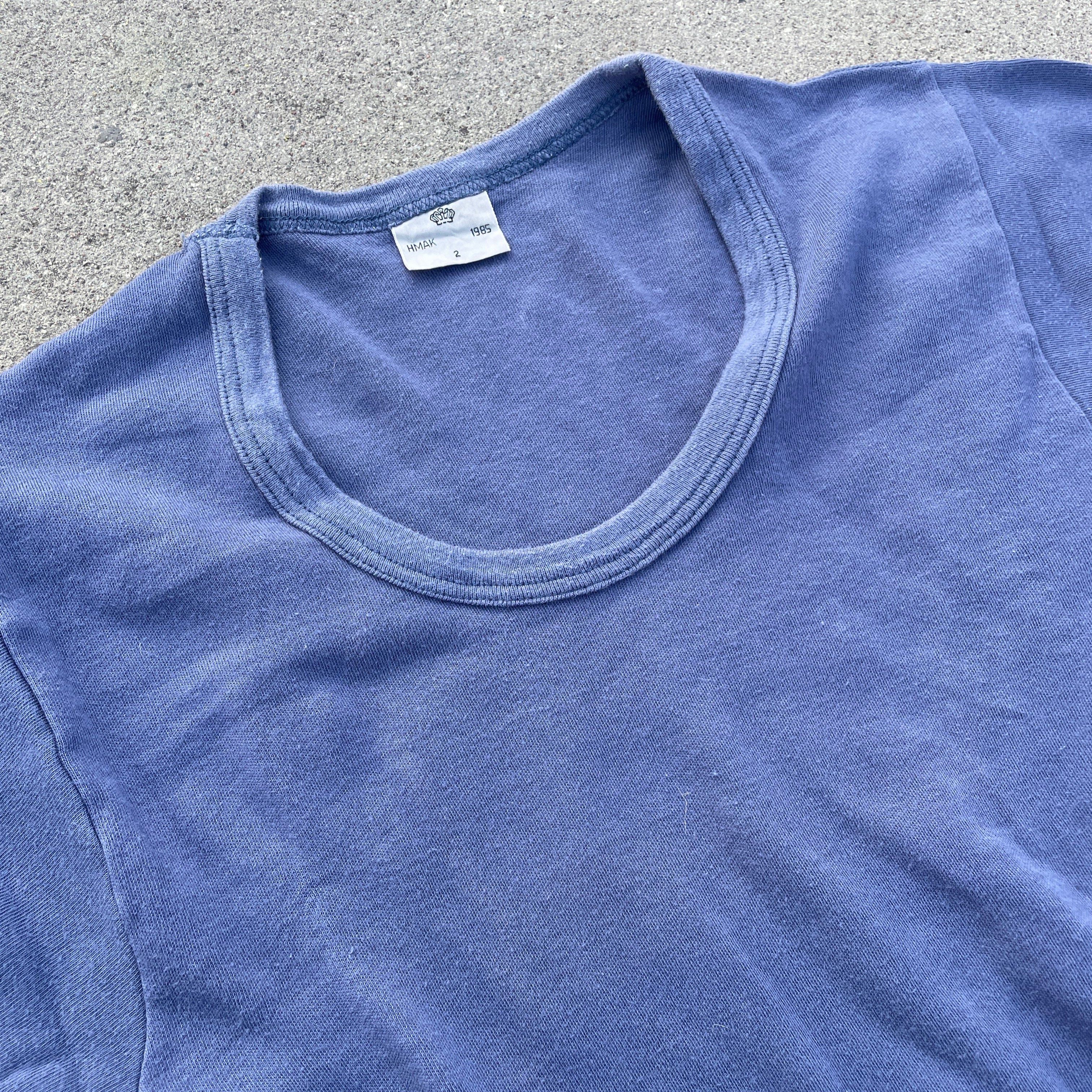 Danish 80’s Deadstock Navy Tee Indigo Blue
