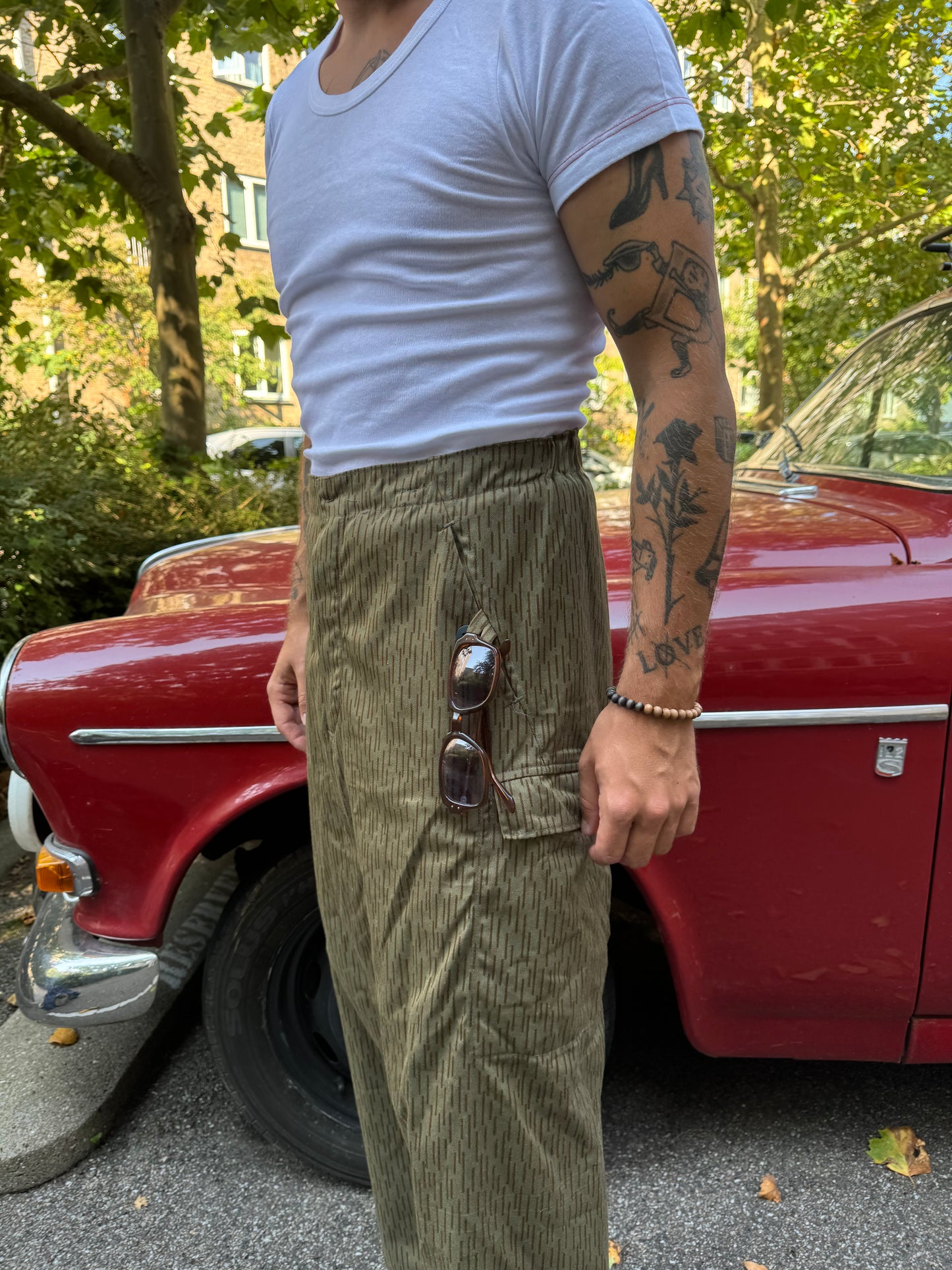 East German Army Strichtarn Camo Trousers