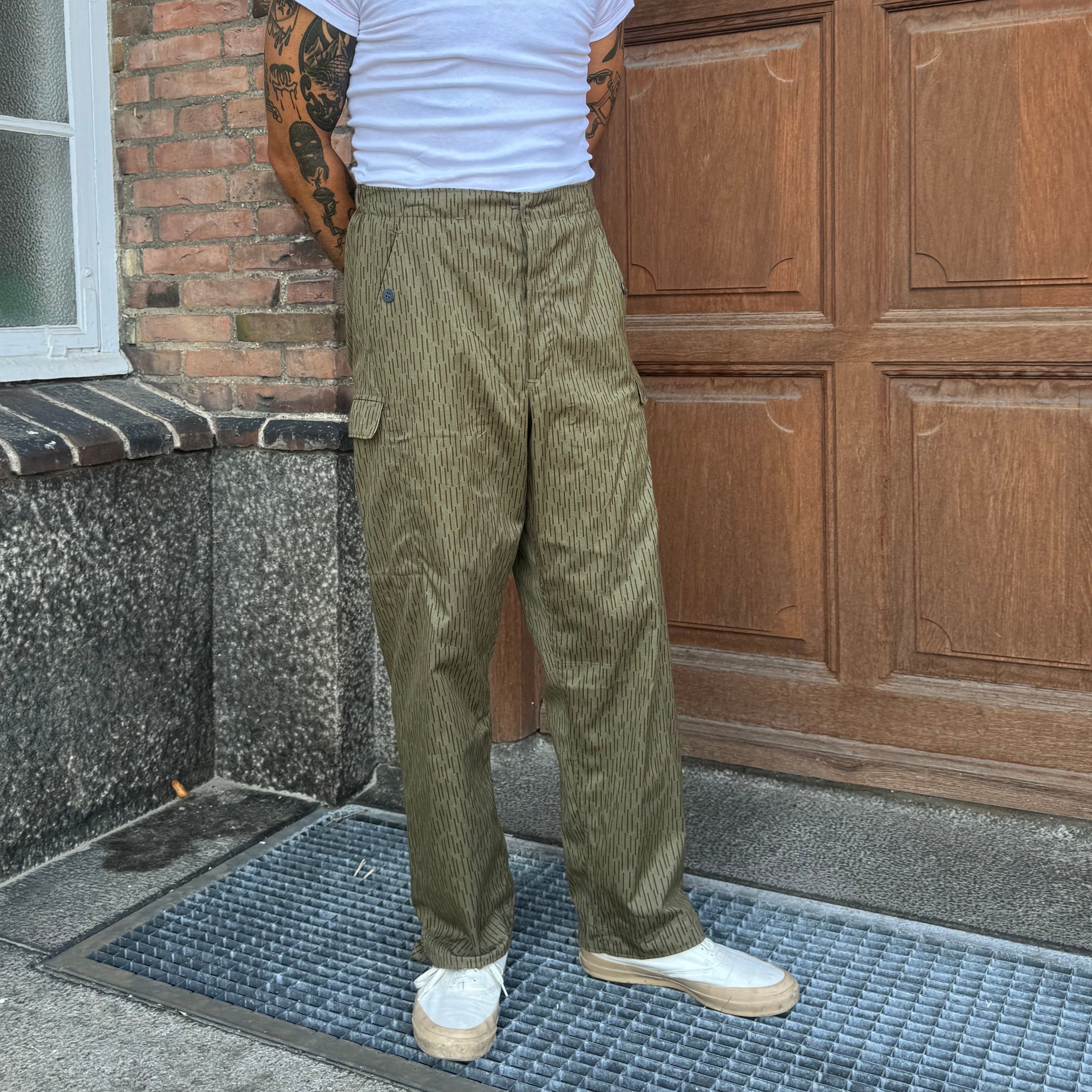 East German Army Strichtarn Camo Trousers