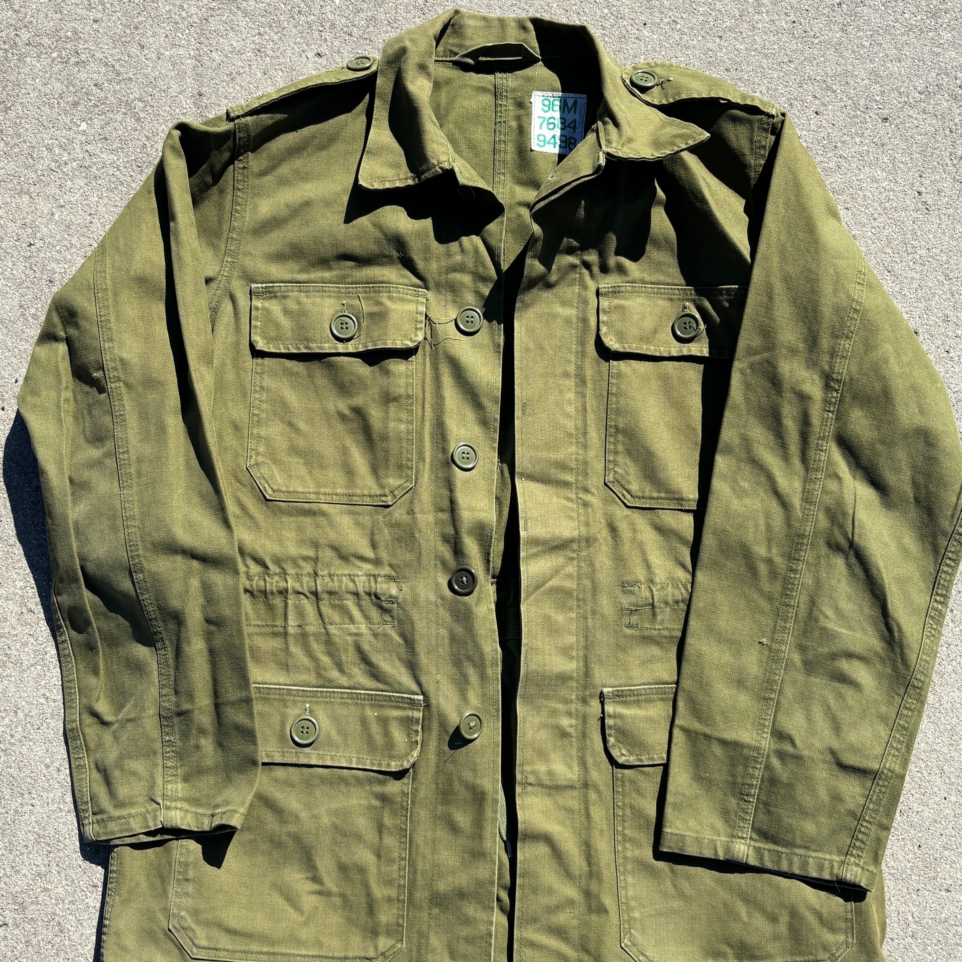 Danish Army Olive Green Herringbone M66 Jacket