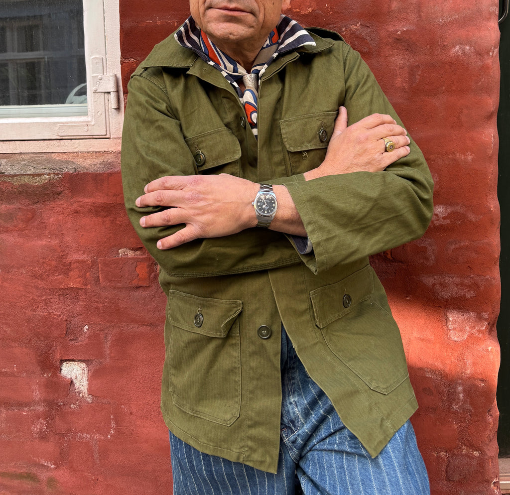 Danish Army Olive Green Herringbone M66 Jacket