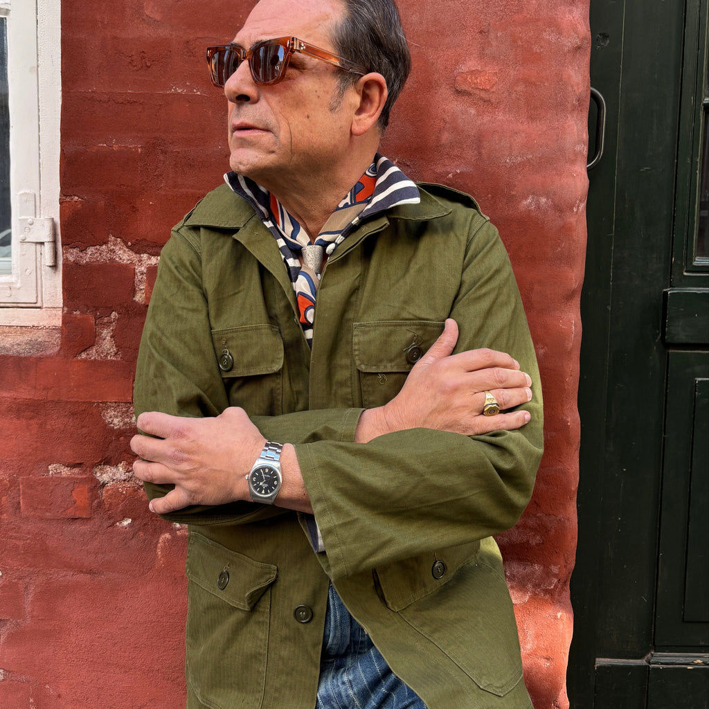 Danish Army Olive Green Herringbone M66 Jacket