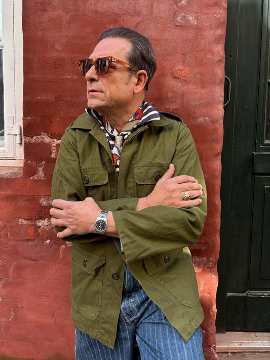 Danish Army Olive Green Herringbone M66 Jacket