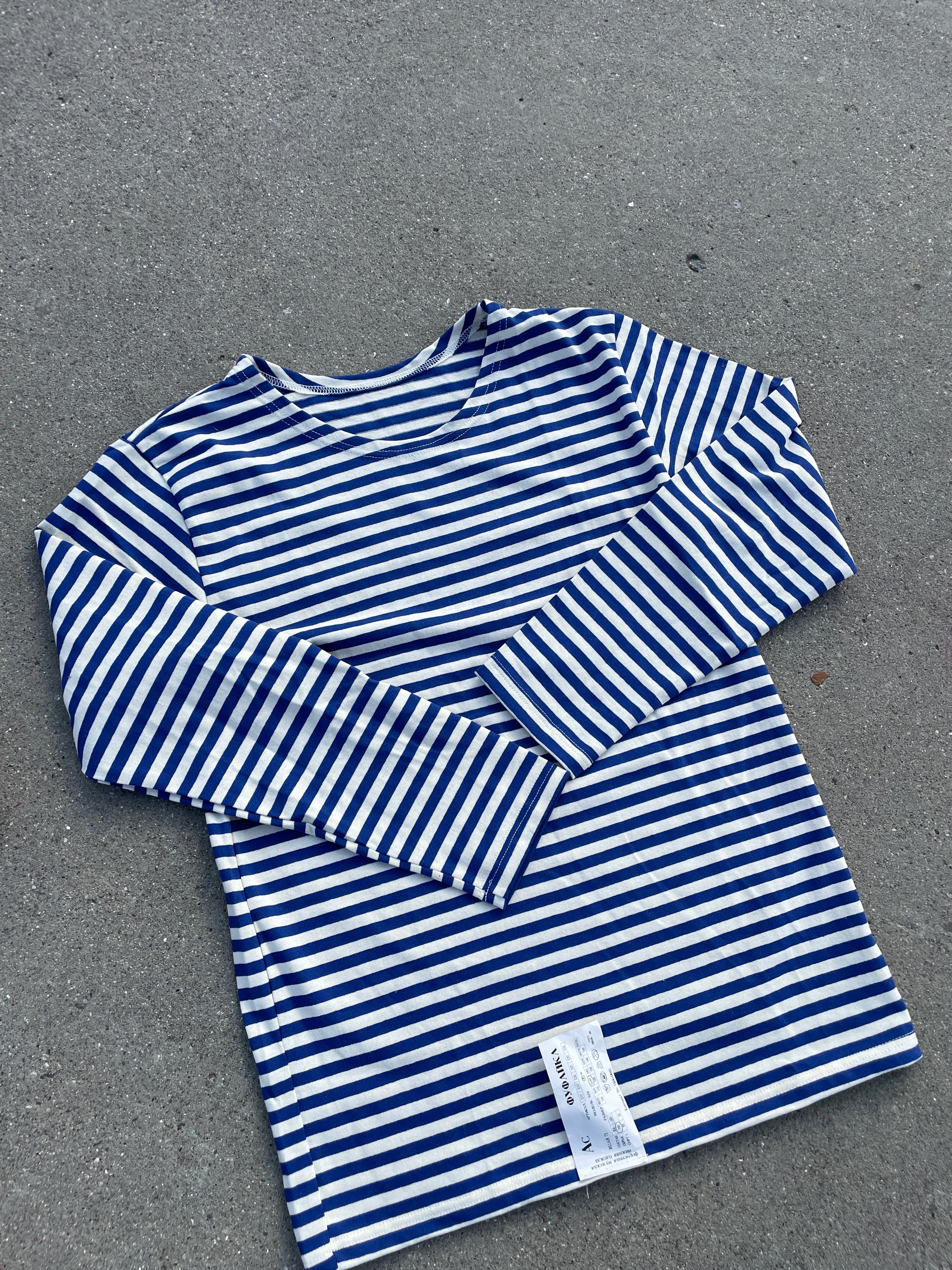 Light Blue/White Striped Telnyashka - Long Sleeve