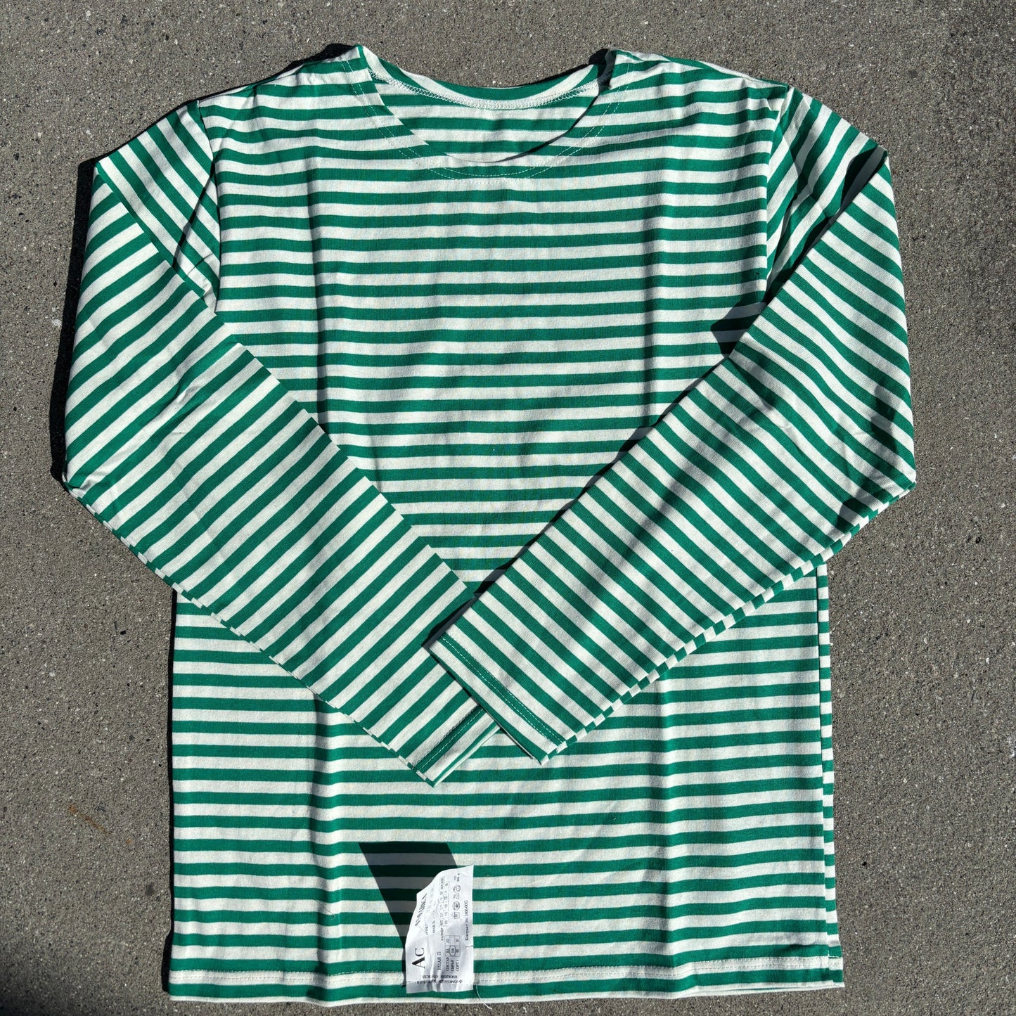 Green/White Striped Telnyashka - Long Sleeve