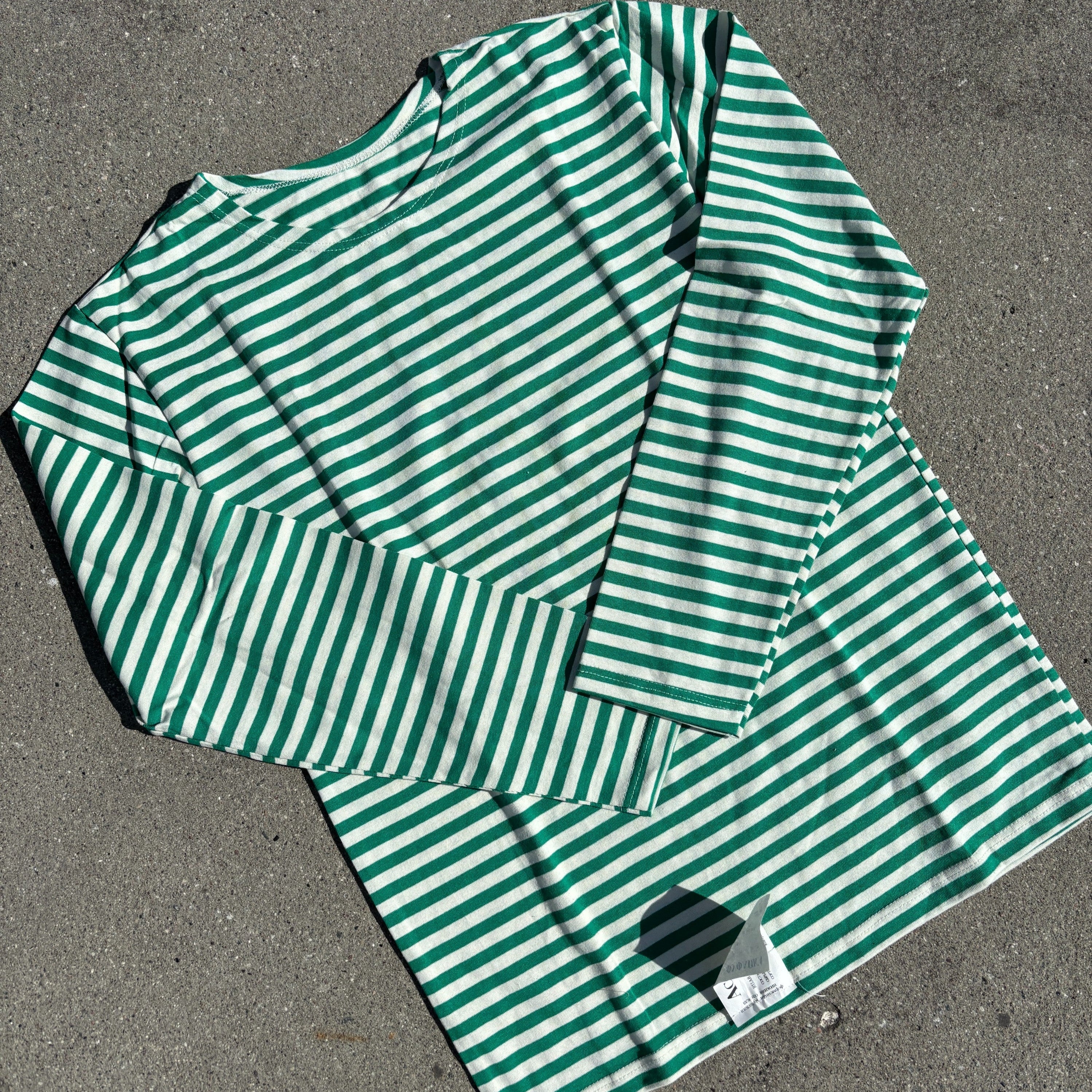 Green/White Striped Telnyashka - Long Sleeve