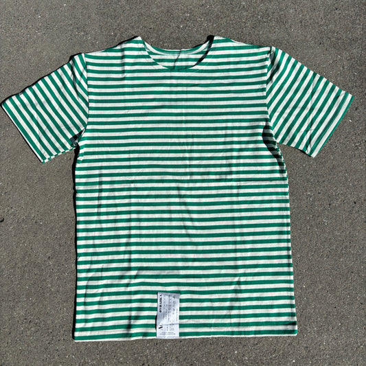 Green/White Striped Telnyashka - Short Sleeve