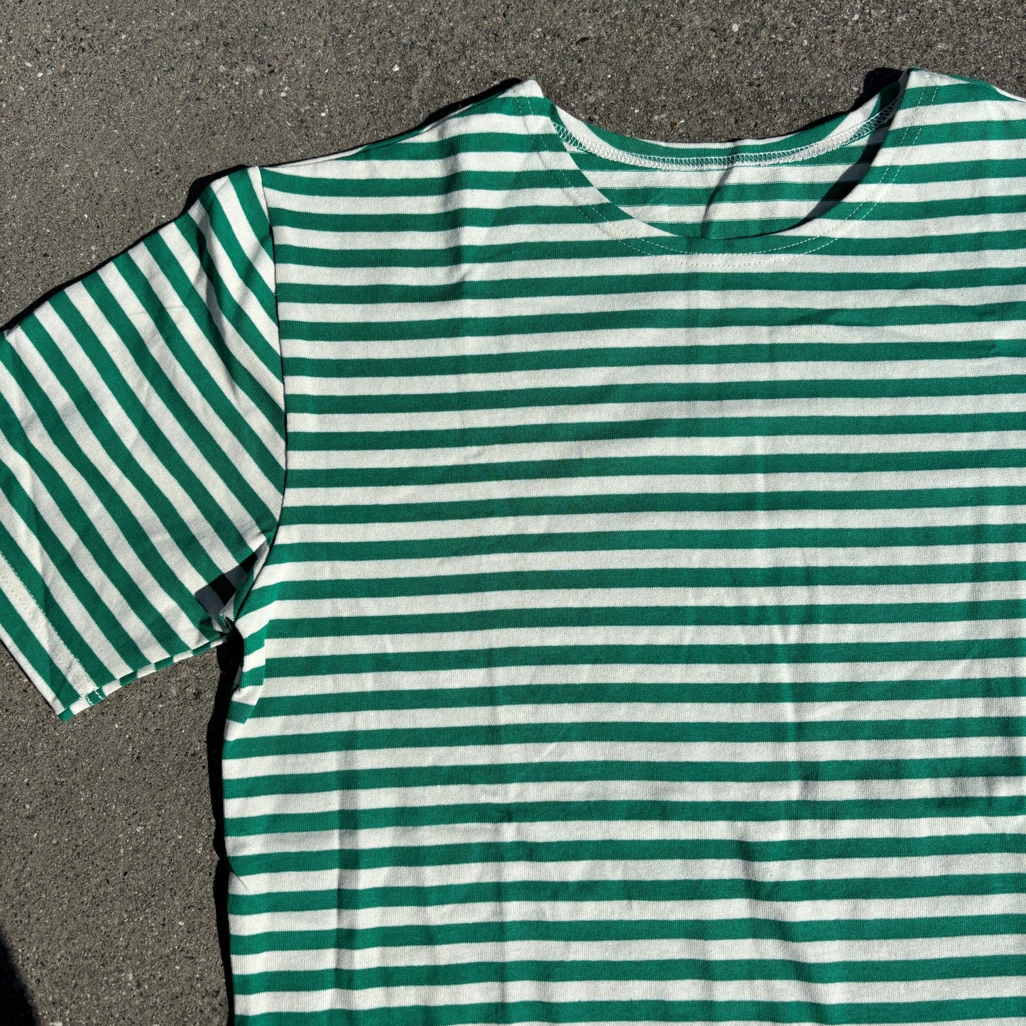 Green/White Striped Telnyashka - Short Sleeve