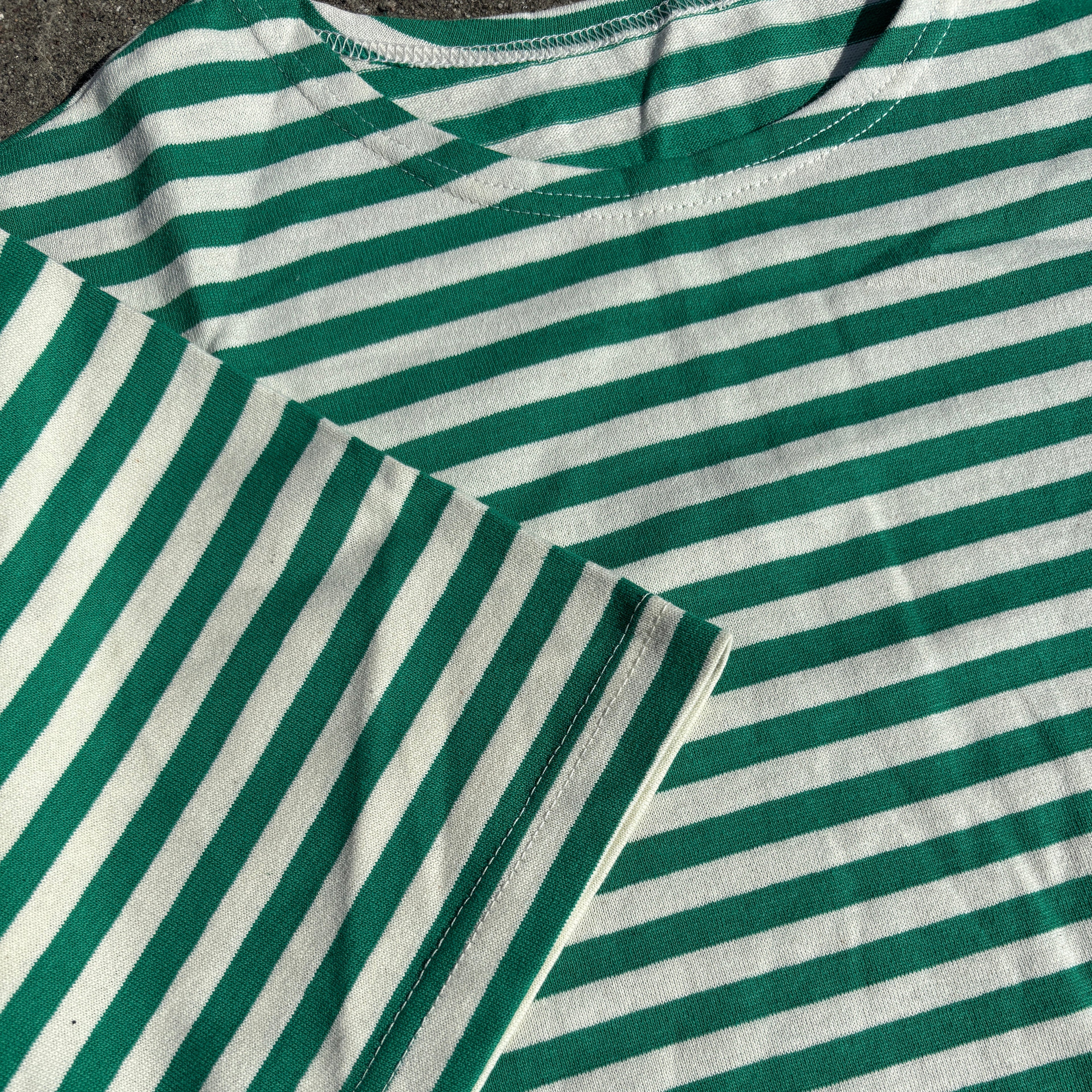 Green/White Striped Telnyashka - Short Sleeve