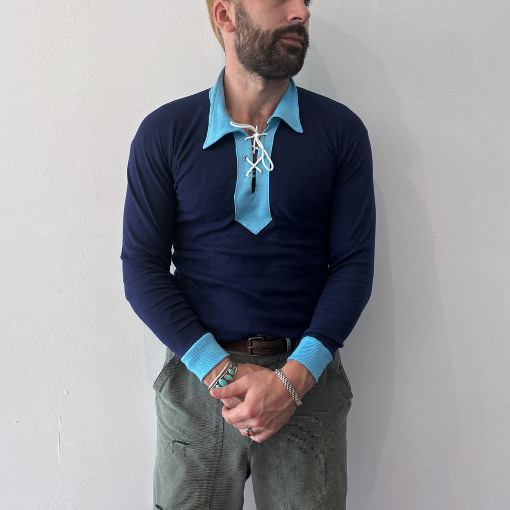 60/70's Berri Sports Tee Navy/Light Blue