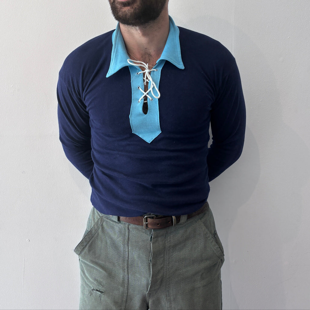60/70's Berri Sports Tee Navy/Light Blue
