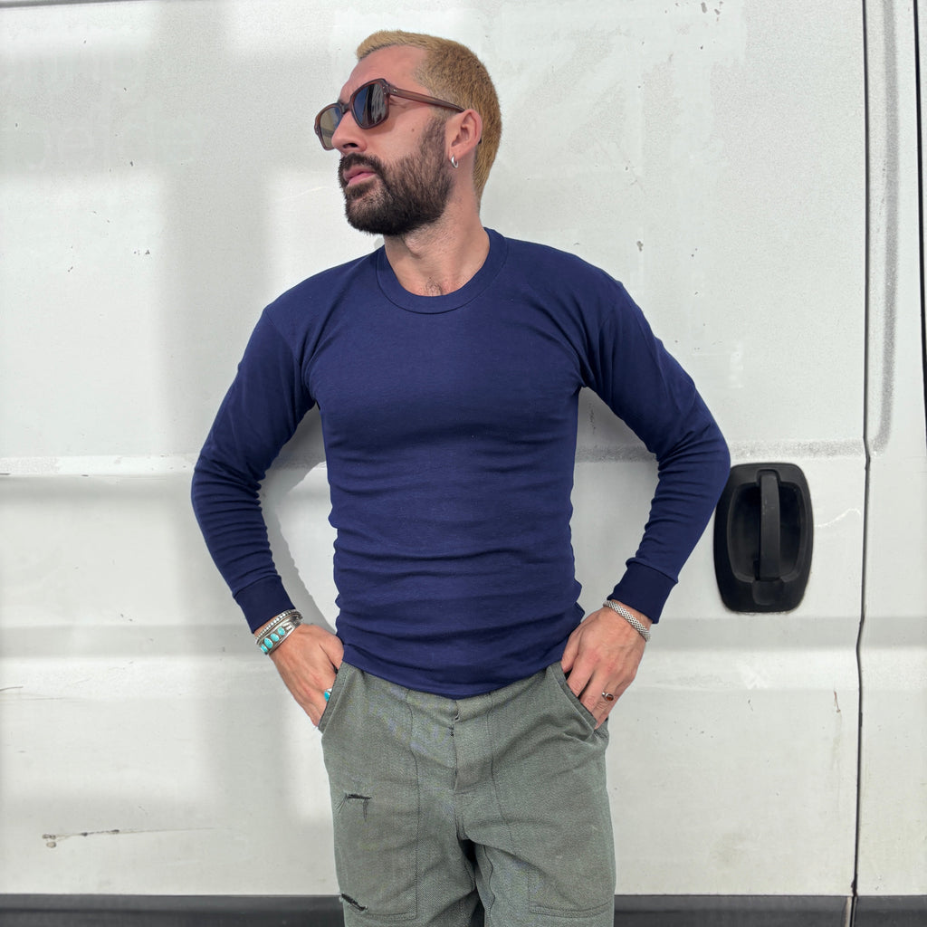 60/70's Berri Sports Tee Round Collar Navy