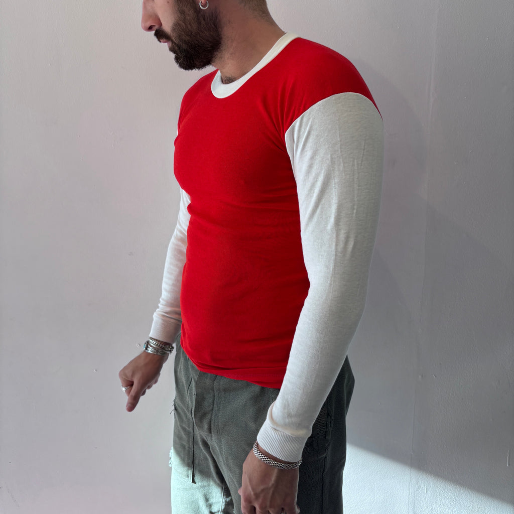 60/70's Berri Sports Tee Round Collar Red/White