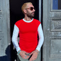 60/70's Berri Sports Tee Round Collar Red/White