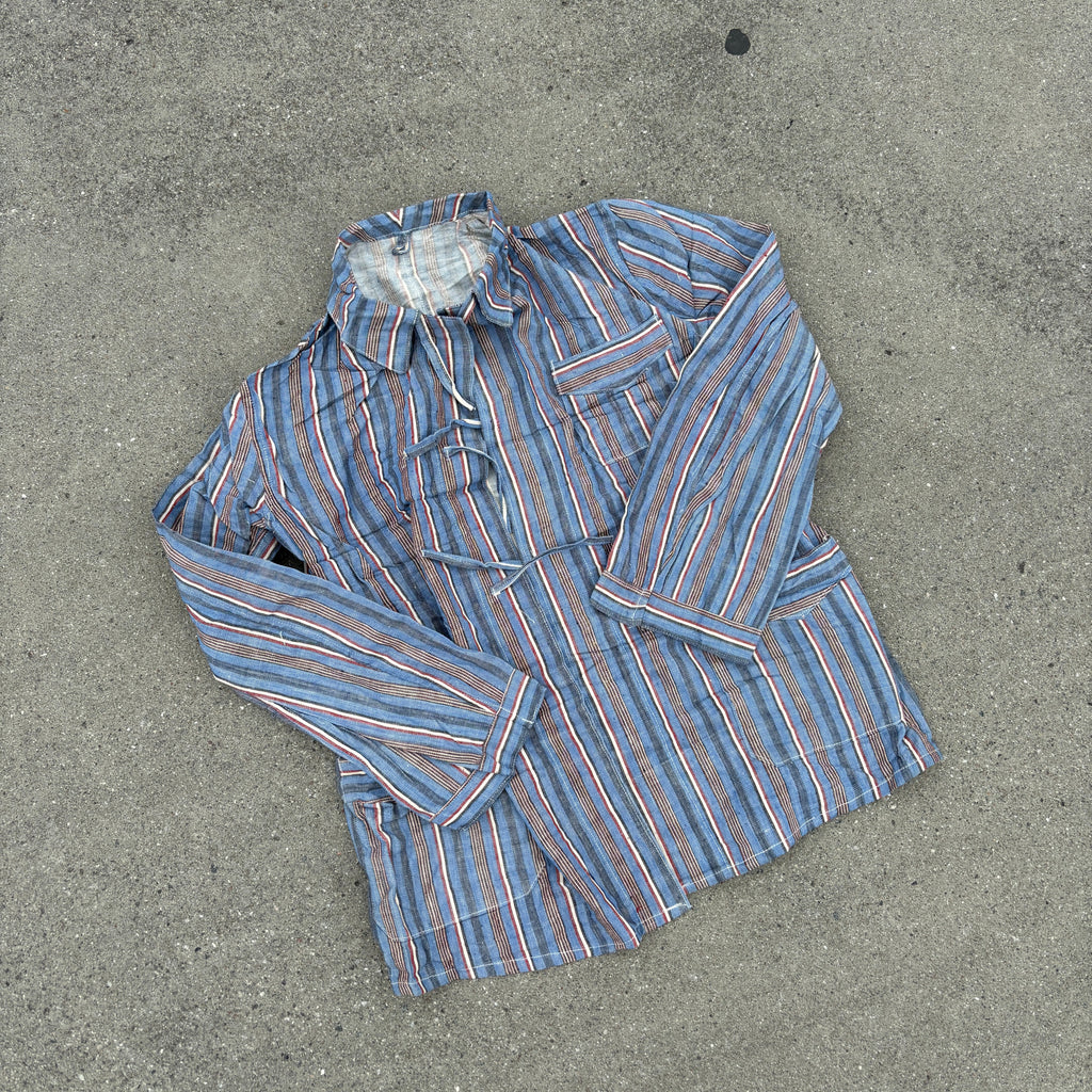 50's Bulgarian Army Striped Pyjamas Top