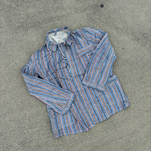 50's Bulgarian Army Striped Pyjamas Top