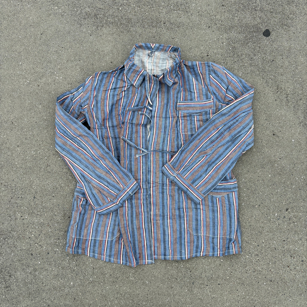 50's Bulgarian Army Striped Pyjamas Top