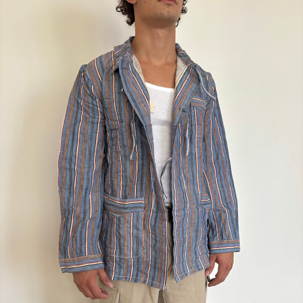 50's Bulgarian Army Striped Pyjamas Top