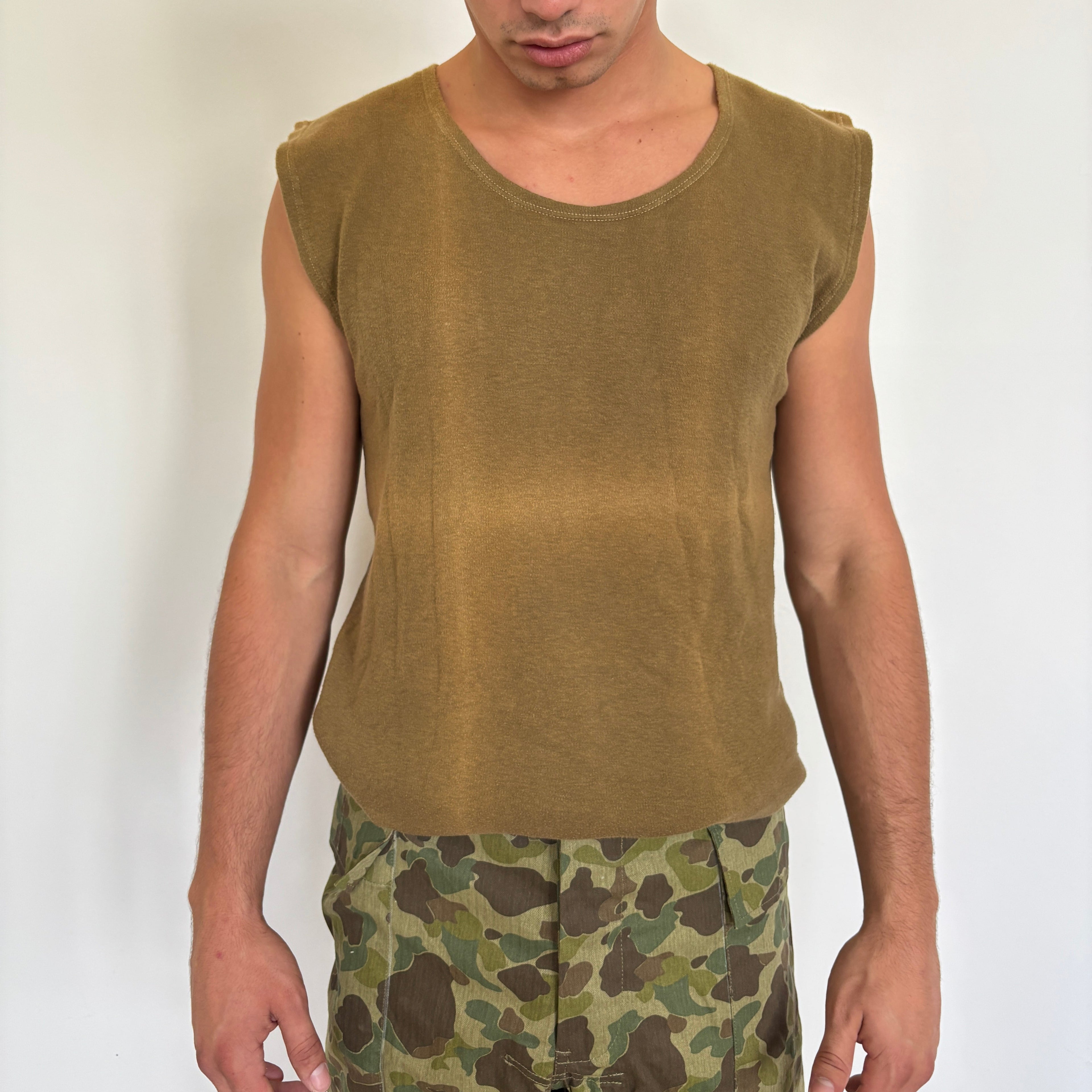 50's Danish Sunfaded Navy Tank Top