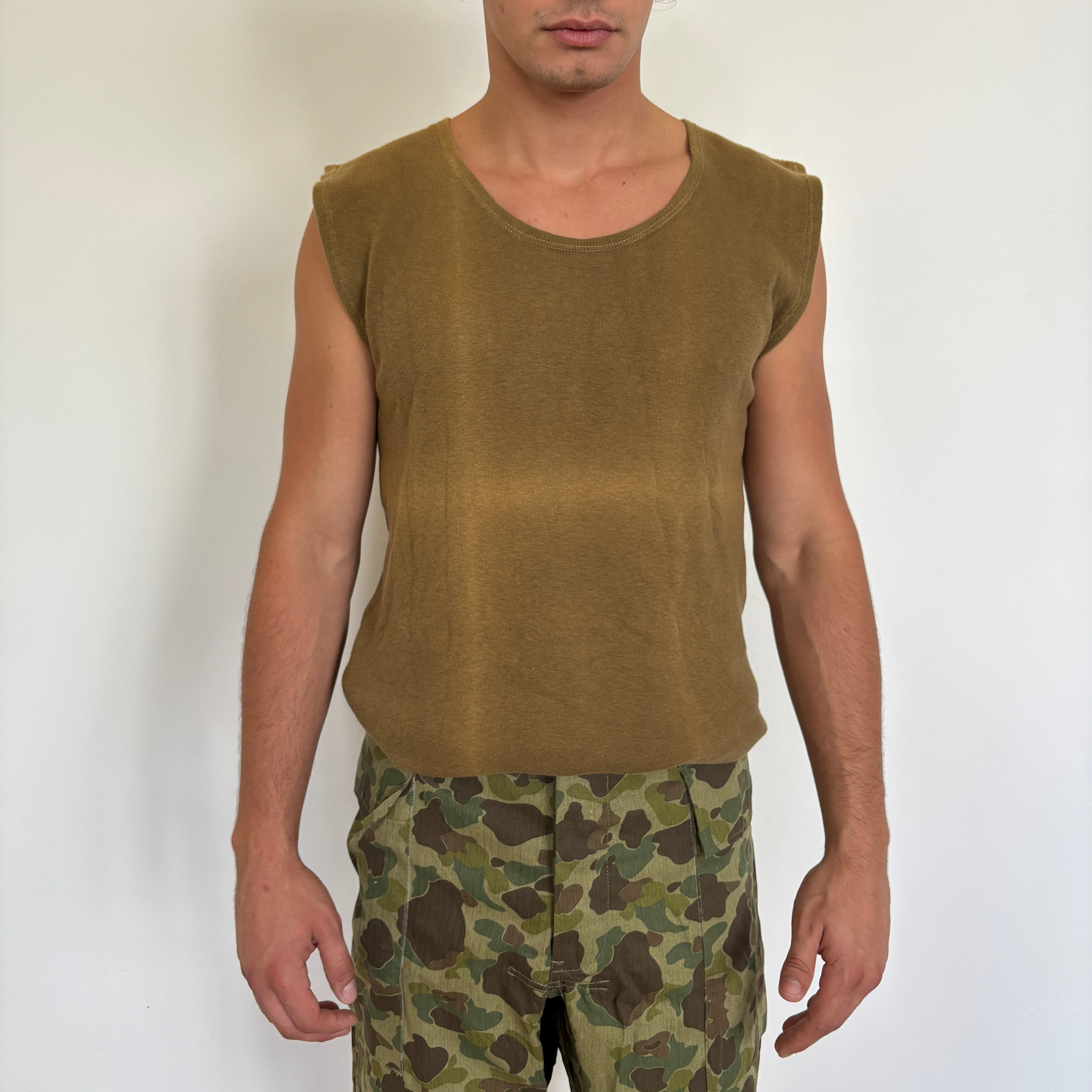 50's Danish Sunfaded Navy Tank Top