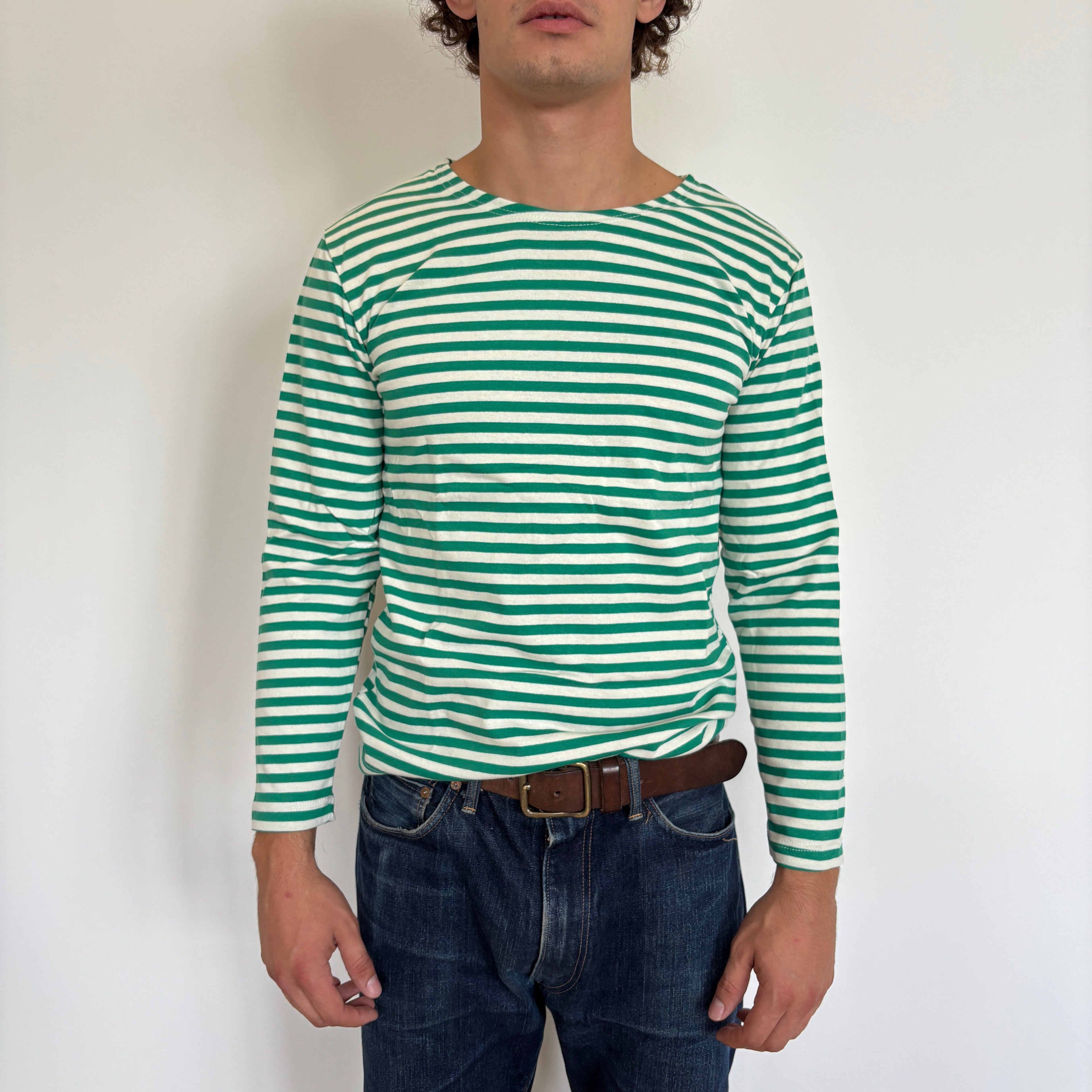 Green/White Striped Telnyashka - Long Sleeve