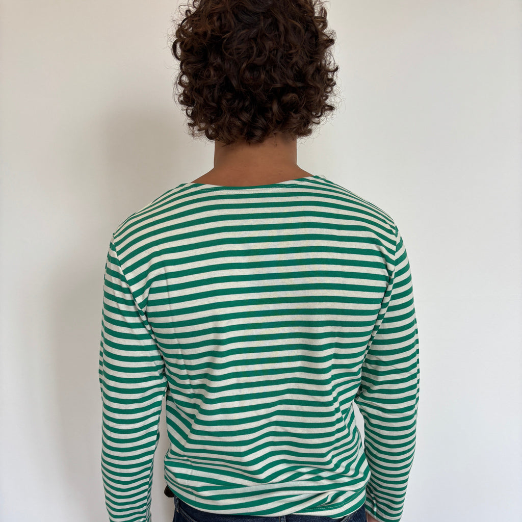 Green/White Striped Telnyashka - Long Sleeve
