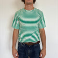 Green/White Striped Telnyashka - Short Sleeve