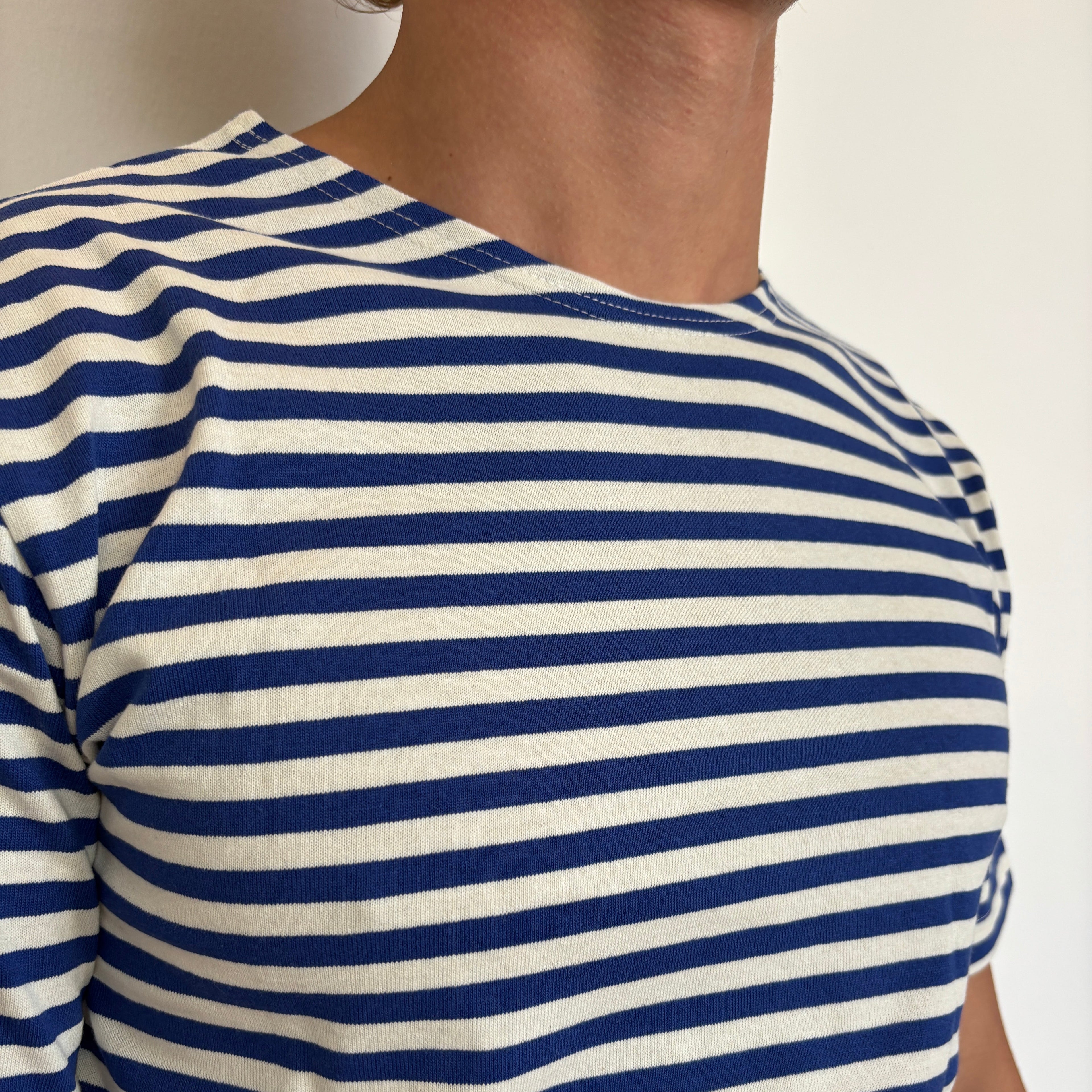 Light Blue/White Striped Telnyashka - Short Sleeve